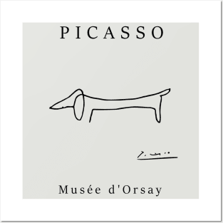 Picasso abstract dog line art Posters and Art